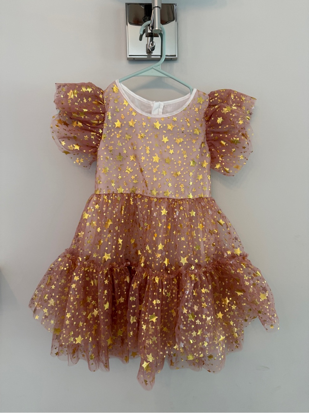 Lola + The Boys Pink and Gold Star Tulle Dress